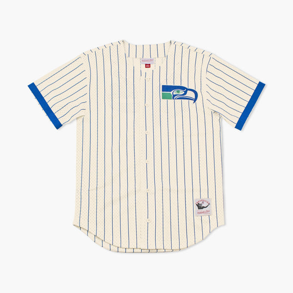 Seattle Seahawks Throwback Striped Baseball Jersey