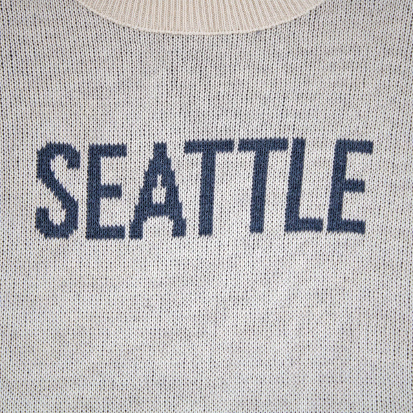 Seattle Women's Town Pride Natural/Jean Boxy Wool Sweater