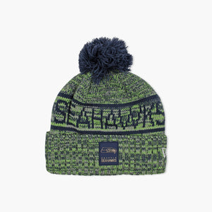 Seattle Seahawks 2025 Sideline Green Cuff Pom Beanie