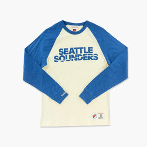 Seattle Sounders Cream Wordmark Legendary Slub Long-Sleeve T-Shirt