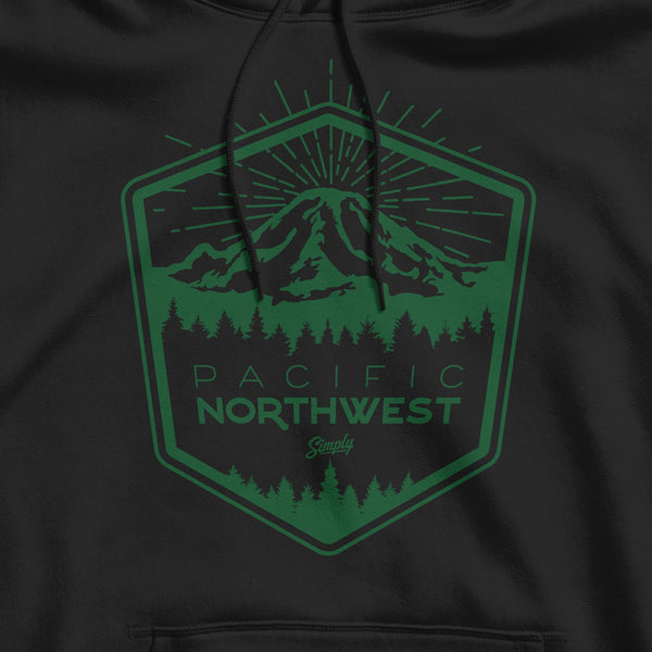 Mount Rainier Badge Black Hoodie