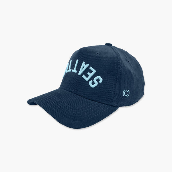 Seattle Navy Blue Upside Down Embroidered Snapback