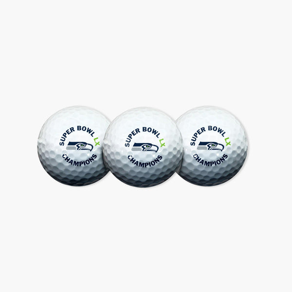 Seattle Seahawks Super Bowl LX Champions 3-Ball Golf Ball Set