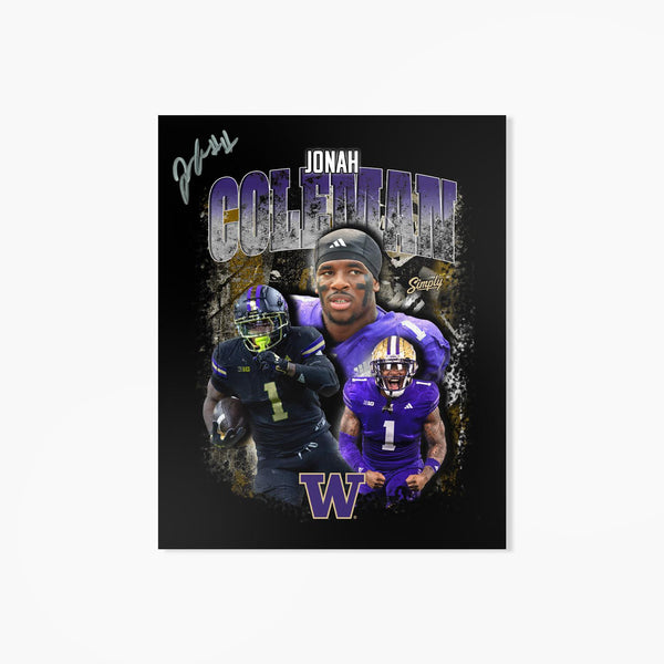 AUTOGRAPHED BY Jonah Coleman - Washington Huskies Jonah Coleman Montlake Icon Photo Print