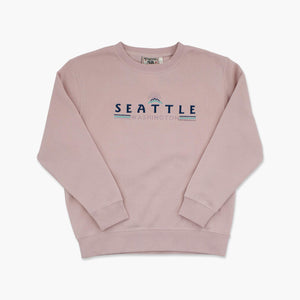 Blue Edge Pink Seattle Youth Embroidered Crewneck
