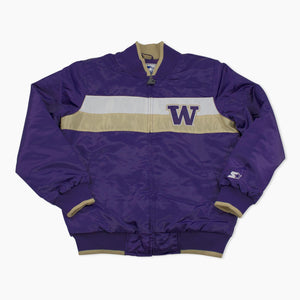 Washington Huskies Starter Striped Lightweight Satin Jacket