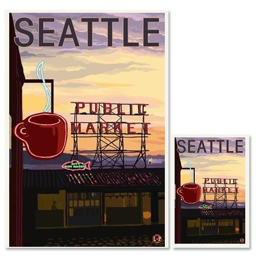 LP Pike Place Market Sign & Water Magnet