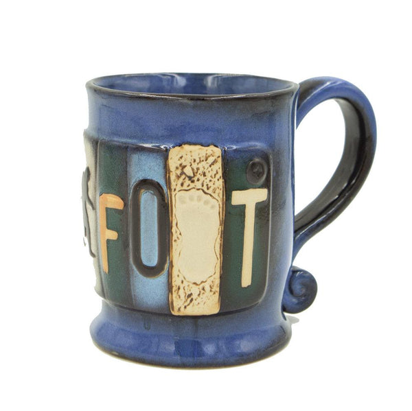 Bigfoot License Plate Pottery Mug