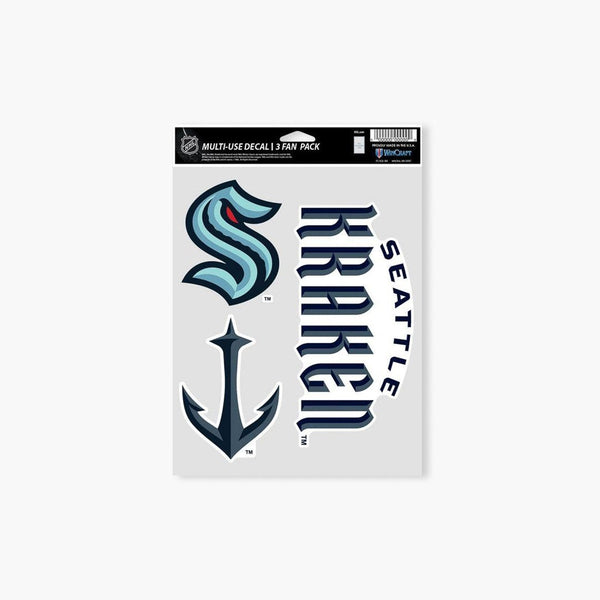 Seattle Kraken Fan Collectible 5.5" x 7.5" Decal 3-Pack