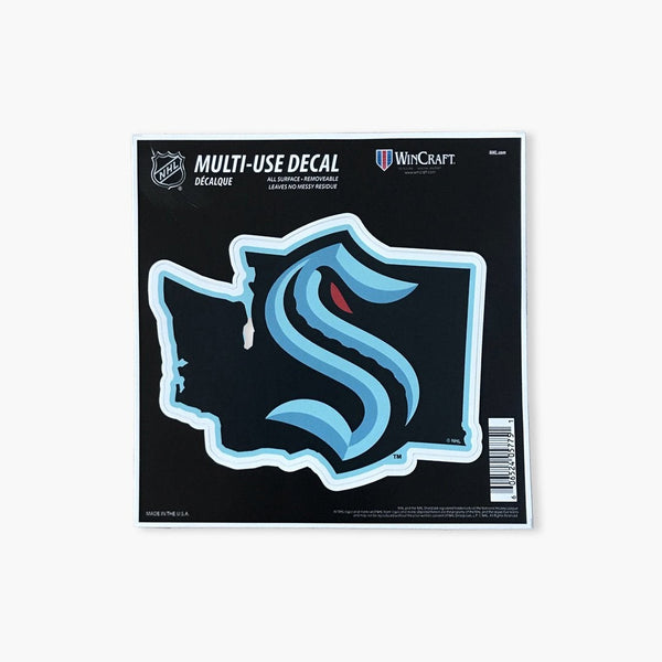 Seattle Kraken State Shaped 6" x 6" Decal