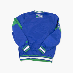 Seattle Seahawks Starter Royal Throwback Script V-Neck Pullover Jacket
