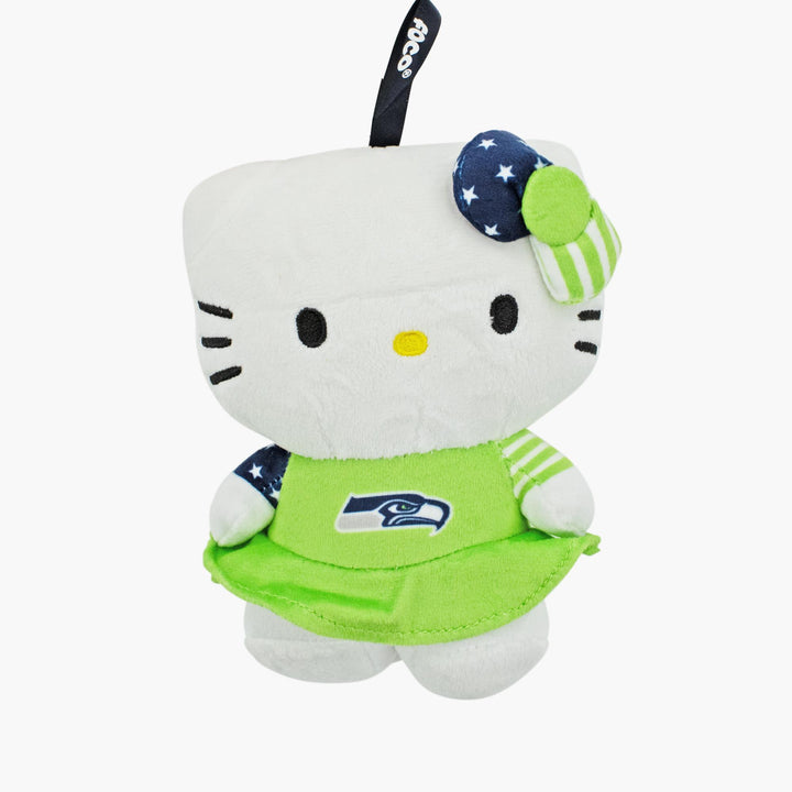 Seattle Seahawks Hello Kitty Action Green 6" Keychain Plush