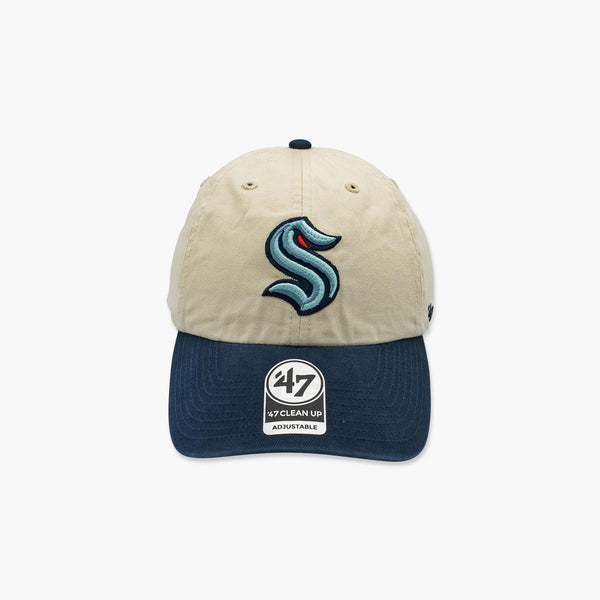 Seattle Kraken Cream/Navy Clean Up Adjustable Hat