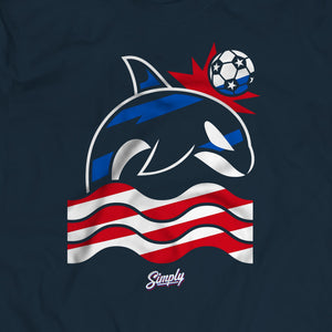 Wild Whale Stars and Stripes Navy T-Shirt