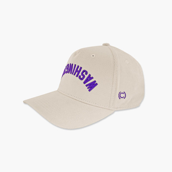 Washington Off White Purple Upside Down Embroidered Snapback Hat
