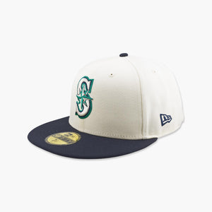 Seattle Mariners Two-Tone Cream/Navy Fitted Hat