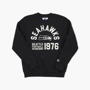Seattle Seahawks Black Throwback 1976 Knit Crewneck