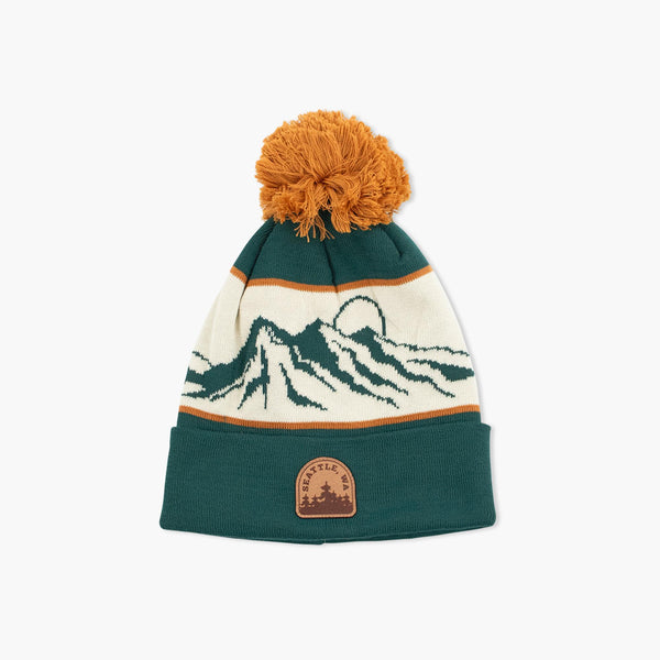 Seattle Flatirons Teal Pom Grand Beanie