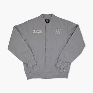 Washington Huskies Wolf Grey Euro Step Twill Bomber Jacket