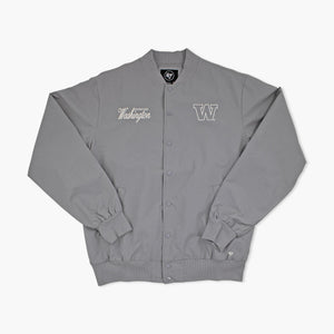 Washington Huskies Wolf Grey Euro Step Twill Bomber Jacket