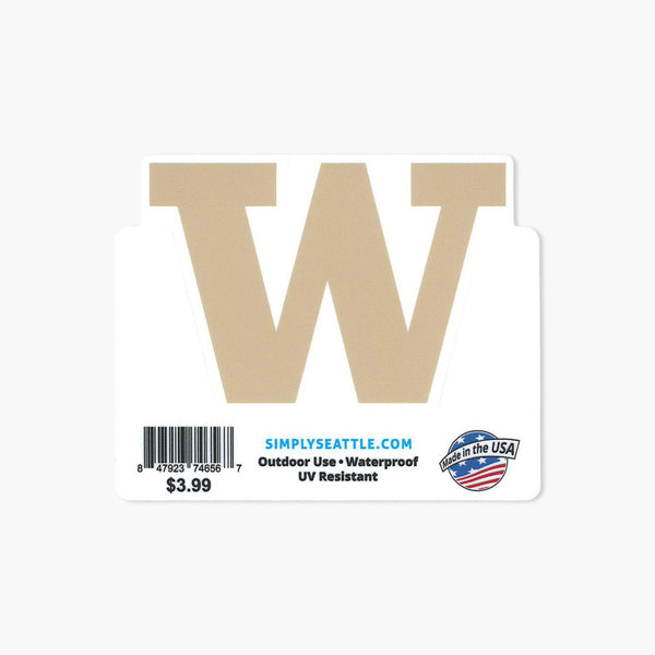 Washington Huskies Gold "W" Sticker