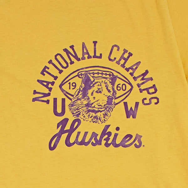 Washington Huskies Football 1960 National Champs Gold T-Shirt