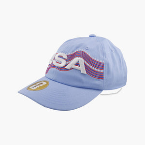 USA Wave Script Sky Blue Adjustable Hat