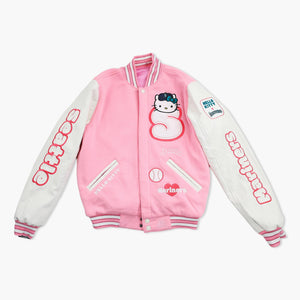 Seattle Mariners Hello Kitty Pink Varsity Jacket - Reversible
