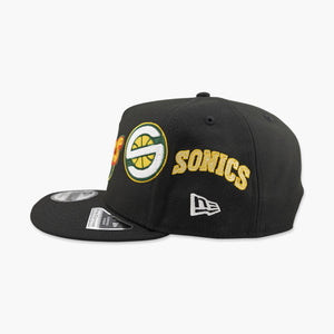 Seattle SuperSonics Black Logo History A-Frame Snapback