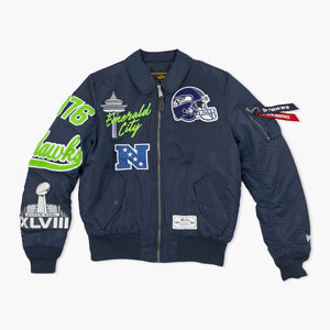 Seattle Seahawks New Era Alpha Industries 2026 OTC Bomber Jacket