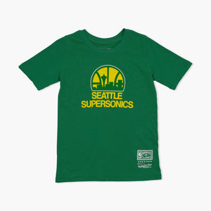 Seattle Supersonics Green Skyline Youth T-Shirt