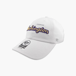 Washington Huskies White Trendy Script Clean Up Adjustable Hat