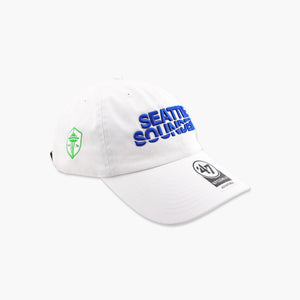 Seattle Sounders White Ballpark Script Clean Up Adjustable Hat