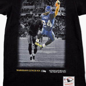 Seattle Seahawks Marshawn Lynch "The Beast Quake" Black T-Shirt