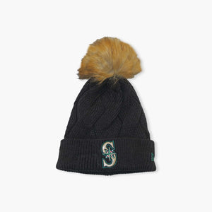 Seattle Mariners Women's Snowy Cuff Pom Beanie