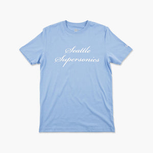 Seattle SuperSonics Light Blue Signature Script T-Shirt
