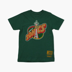 Seattle Supersonics Green Space Needle Youth T-Shirt