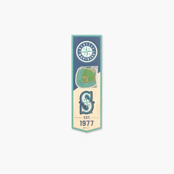 Seattle Mariners Stadium View 6"x19" 3D Wood Banner