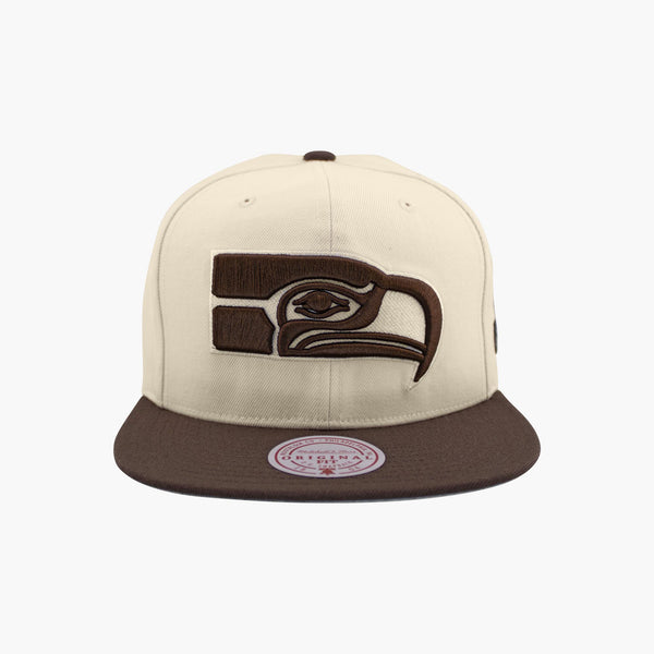 Seattle Seahawks Cream Throwback Helmet Side Patch Snapback