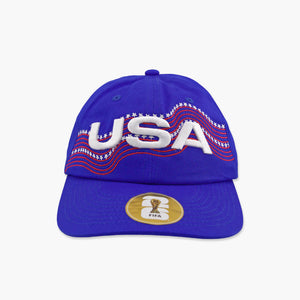 USA Wave Script Royal Adjustable Hat
