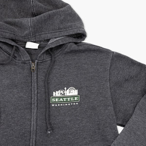 Layered Shield Heather Black Seattle Full Zip Hoodie