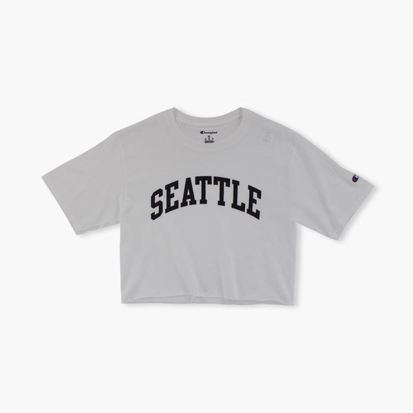 Champion Seattle Women's Boyfriend White Crop T-Shirt