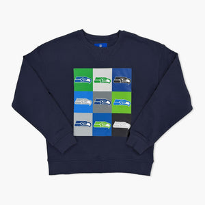 Seattle Seahawks Terez Women's Mosaic Logo Crewneck