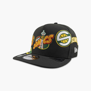 Seattle SuperSonics Black Logo History A-Frame Snapback
