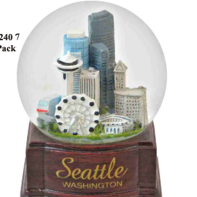 Glass 65mm Wood Base Waterglobe