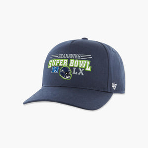 Seattle Seahawks Super Bowl LX Navy Helmet Hitch Snapback