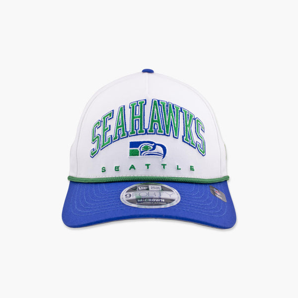 Seattle Seahawks Throwback White Arched Curved Bill Snapback