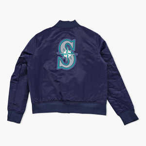 Seattle Mariners Midnight Navy Classic Women's Satin Jacket