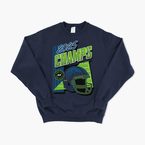 Gridiron Glory 2025 Champs Navy Crewneck - Youth