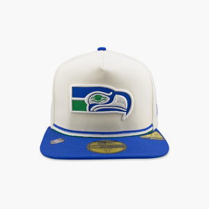 Seattle Seahawks Throwback Cream Stripe A-Frame Fitted Hat
